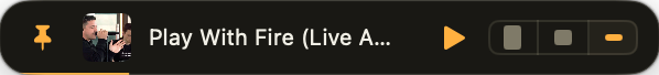 The pinned widget at Mini size in dark mode